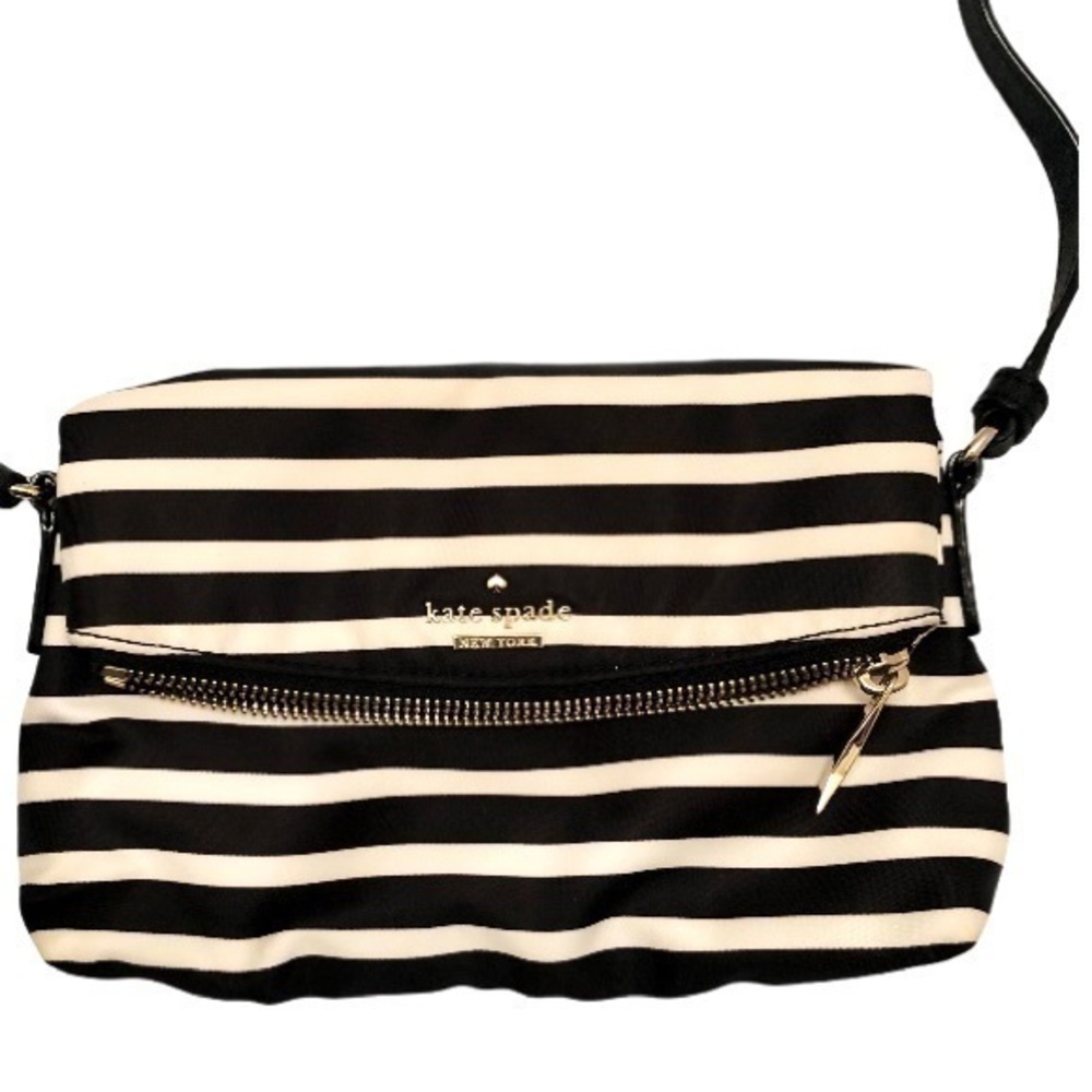 Kate spade striped foldover crossbody bag
